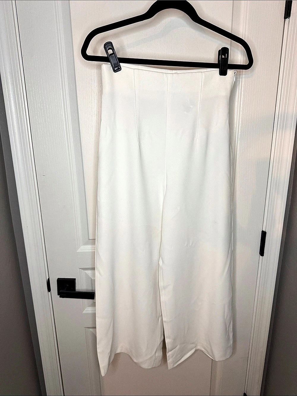 Zara Wide Leg Polyester Pants in White Size XS Like New
